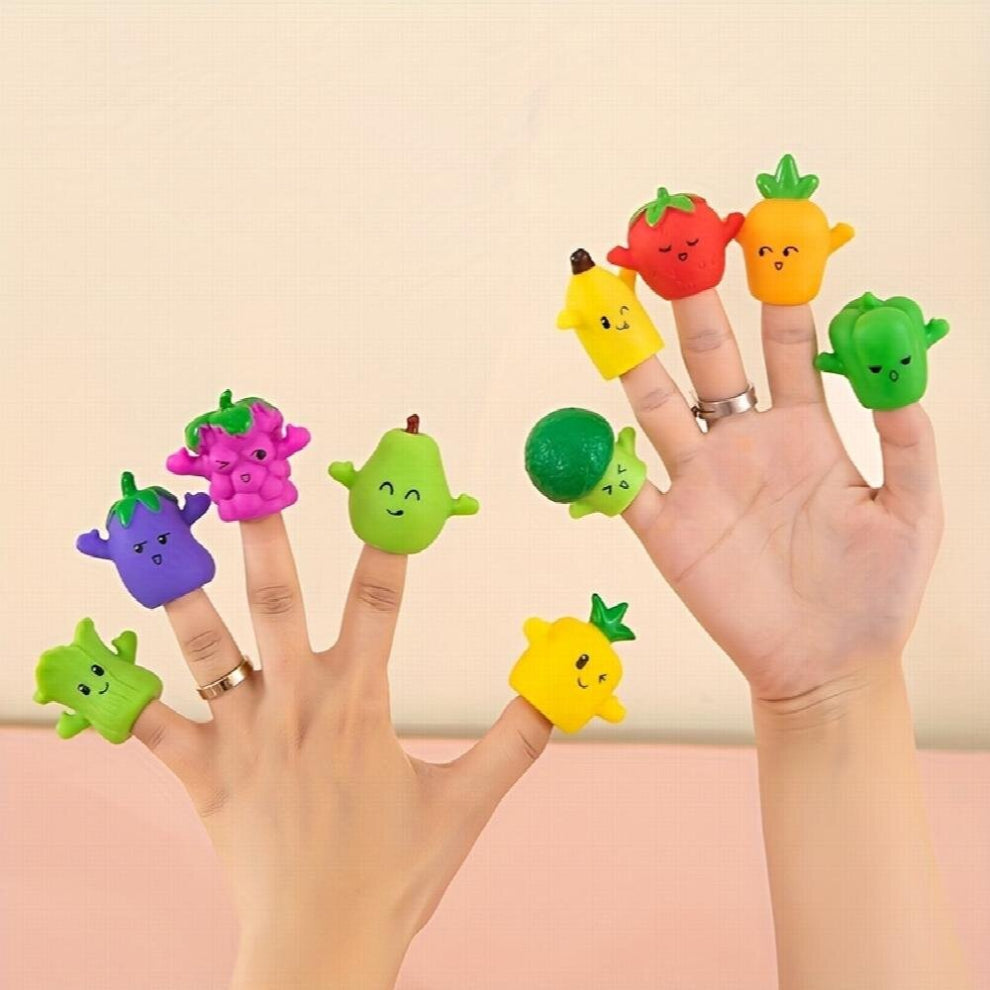 5 pcs Fruit Series And Vegetable Finger Puppets