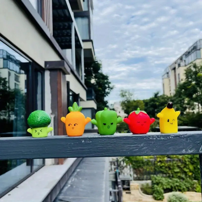 5 pcs Fruit Series And Vegetable Finger Puppets